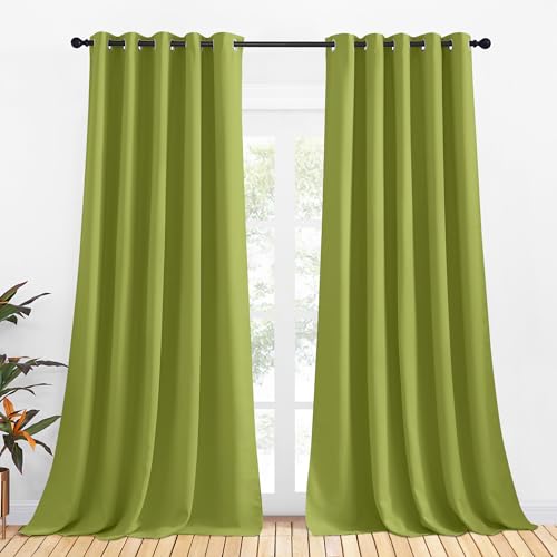 Blackout Curtain Panels for Bedroom (Fresh Green / 70"W x 95"L (Pack of 2))