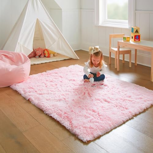 3x5 Pink Rug Bedside Preppy Dorm Area Rug (5- Pink / 3' x 5' (Rectangular))