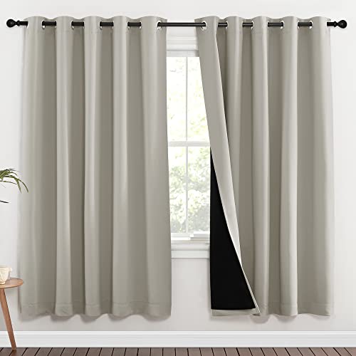 100% Blackout Window Curtain Panels (Natural / 70"W x 72"L (Pack of 2))