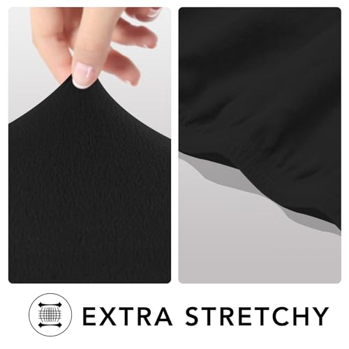 Super Stretch Sofa Slipcover (Medium-XL Oversized Loveseat / Black)