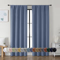 Ava Denim Blackout Curtains 72 Inch Length for Bedroom 2 Panels (Denim Blue / 40"W x 72"L (Pack of 2))