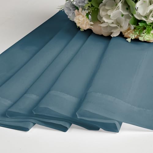 2 Pieces Dusty Blue Sheer Curtains 84 inches Long (Dusty / 42"W x 84"L (Pack of 2))