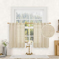 Small Cafe Linen Curtains 36 Inches Long (Linen / 34"W x 36"L (Pack of 2))