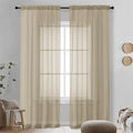 Taupe Sheer Curtains 90 Inches Long 2 Panels (Taupe / 42"W x 90"L (Pack of 2))
