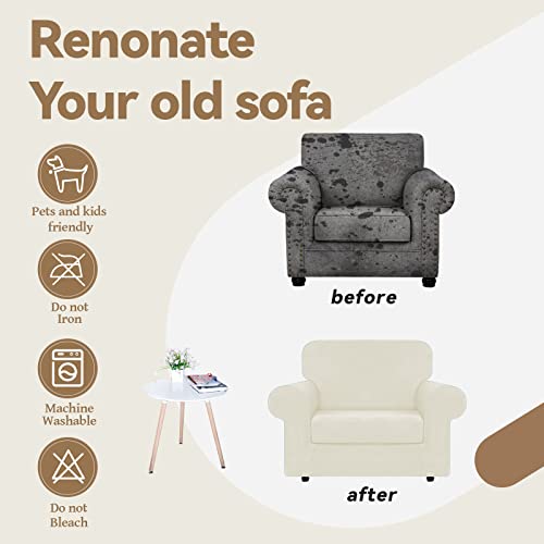 Stretch Chair Sofa Slipcover (Small / Ivory)