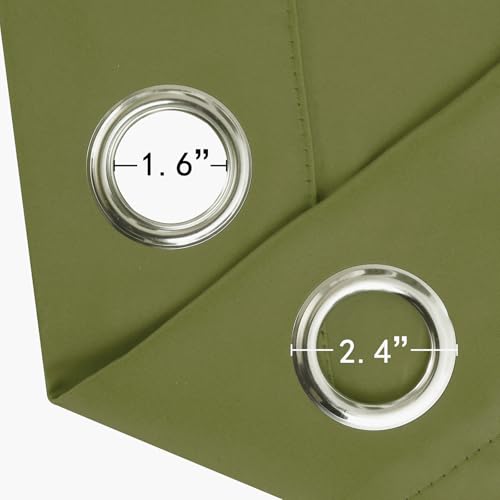 Blackout Curtains 52 x 120 Inch Long Olive Green Curtains Set of 2 Panels Room Darkening Curtains for Bedroom and Living Room (Olive Green / 52"W x 120"L (Pack of 2))