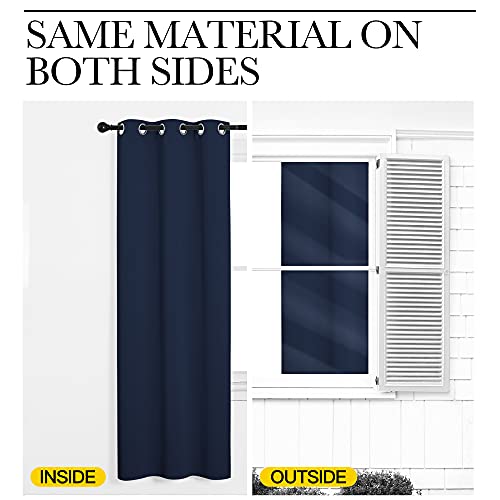 Navy Blackout Curtains for Kid's Room 42" Wide x 78" Long 2 Panels (Navy / 42"W x 78"L (Pack of 2))