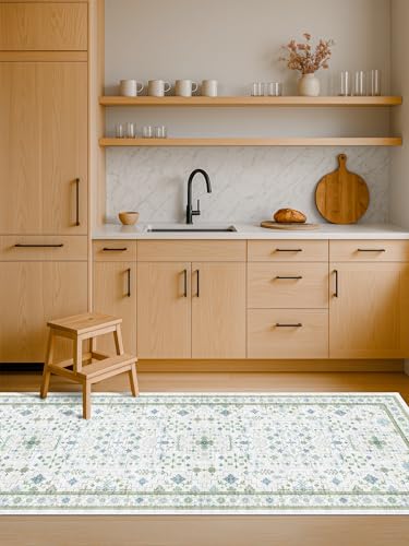 Boho Bathroom Runner 2x7 (2' x 7' (Runner) / Cream Green)