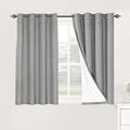 100% Blackout Linen Curtains 45" L 2 Panels Dove Gray (Dove Gray / 52"W x 45"L (Pack of 2))