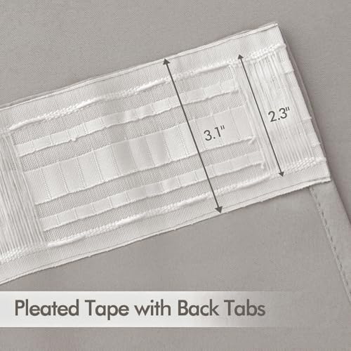 Cobblestone Back Tab Blackout Curtains 52x120 Inch Long 2 Panels Set (Cobblestone / 52"W x 120"L (Pack of 2))