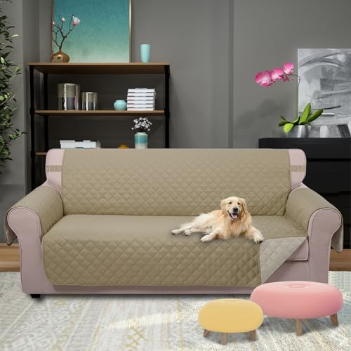 4 Seater Sofa Cover 91''Large Couch Cover (Light Camel/Beige / 91''sofa Xxl - Xxl Large)