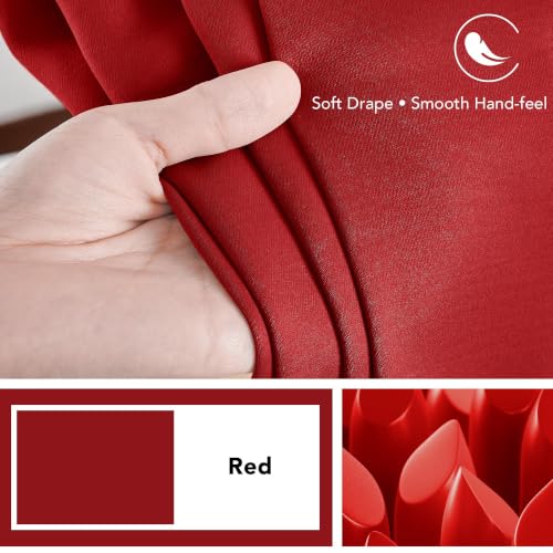 Blackout Curtains for Bedroom (Red / 52"W x 45"L (Pack of 2))