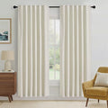 Natural Linen 100% Blackout Curtains for Bedroom 72 Long 52 Width (Cream Beige / 52"W x 72"L (Pack of 2))