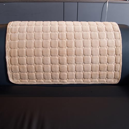 Sectional Velvet Couch Covers for 1 Seat (Khaki / 1PC/35.4"x35.4"/Backrest & Single)