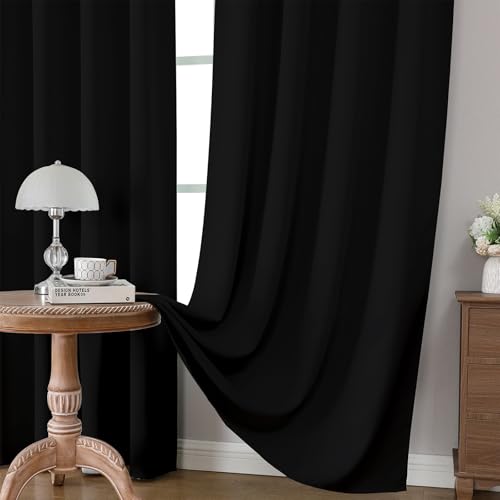 Custom Blackout Curtains for Bedroom Living Room (Black / Customsize)