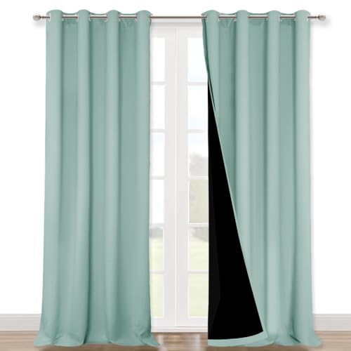 100% Blackout Blinds (Aqua Blue / 46"W x 96"L (Pack of 2))