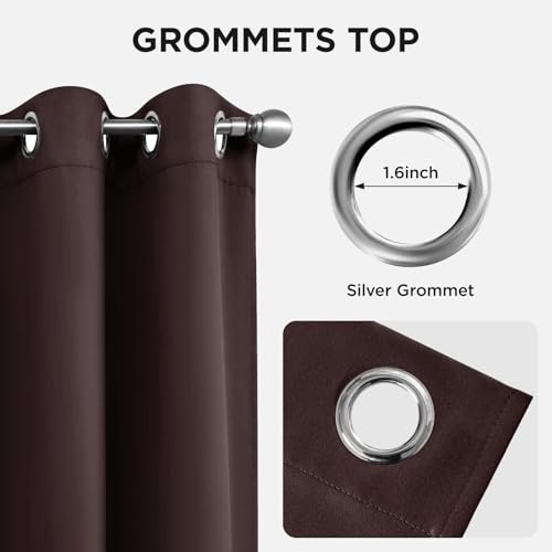 Blackout Curtains 72 inches Long 2 Panels Set (Chocolate / 42"W x 72"L (Pack of 2))