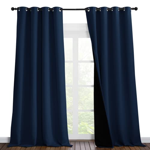 100% Blackout Blinds (Navy / 55"W x 96"L (Pack of 2))
