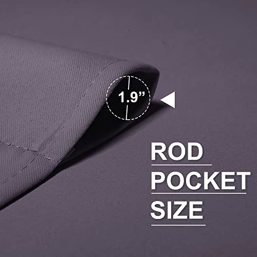 Blackout Curtains for Bedroom Living Room Nursery 72 inches Long (Greyish Purple / 42"W x 72"L (Pack of 2))