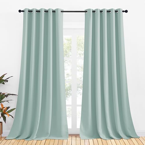 Blackout Curtain Panels for Bedroom (Aqua / 70"W x 95"L (Pack of 2))