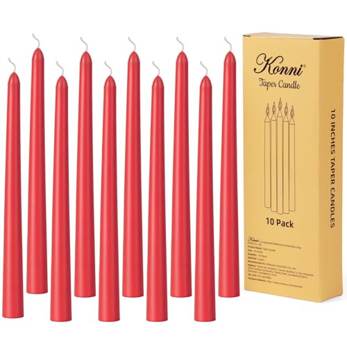 0.87×10 Inch Red Taper Candles (Red)