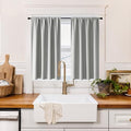 100% Blackout Short Curtains for Small Window (100% Blackout - Sliver Grey / 42"W x 36"L (Pack of 2))