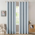 100% Blackout Linen Curtains for Bedroom 52x72 Inches Chambray Blue (Chambray Blue / 52"W x 72"L (Pack of 2))