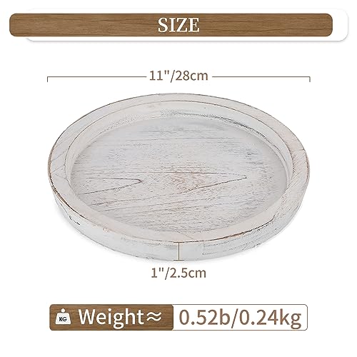 Decorative Round Candle Holder Plate (Rustic White-1)