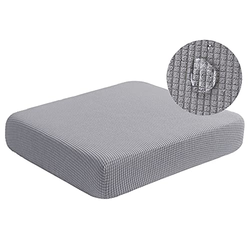 Water Resistant Spandex Couch Cushion Covers (Large / Light Gray)