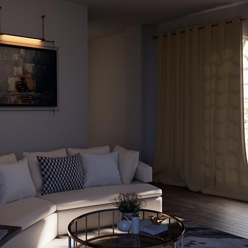 Champagne Room Darkening Curtains 84 Inch for Living Room (Champagne / 52"W x 84"L (Pack of 2))