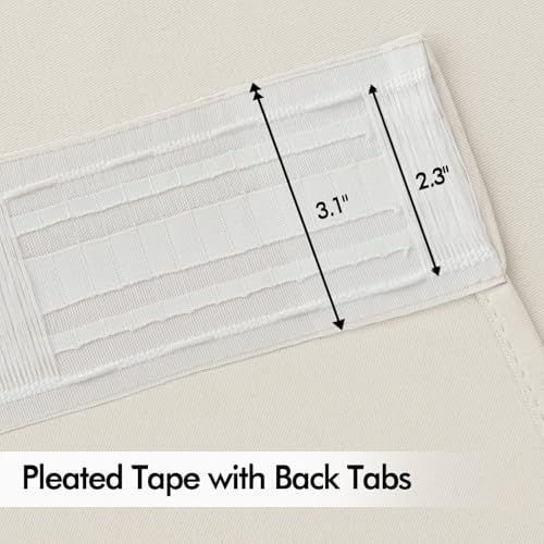 Ivory Back Tab Blackout Curtains 52x84 Inch Length 2 Panels Set (Ivory / 52"W x 84"L (Pack of 2))