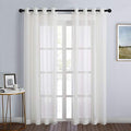 Sheer Curtains for Bedroom Windows 84 inch Length (Beige / 54"W x 84"L (Pack of 2))