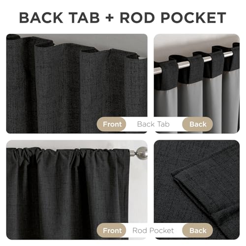 Blackout Curtains for Bedroom (Black / 66"W x 96"L (Pack of 2))