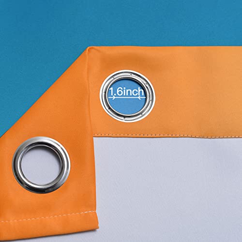 Orange Blue Ombre Curtains 52x63 Inche Long 2 (52"W x 63"L (Pack of 2) / Orange and Blue)