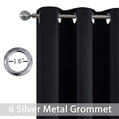 Blackout Curtains 38x63 inch Black Thermal Drapes (Black / 38"W x 63"L (Pack of 2))