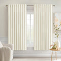 Cream Back Tab Blackout Curtains 52x63 Inches Long 2 Panels Set (Cream / 52"W x 63"L (Pack of 2))
