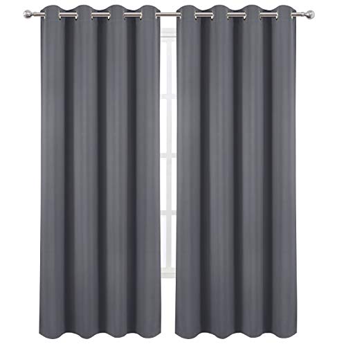 Grey Thermal Blackout Curtains (Grey / 52"W x 95"L (Pack of 2))