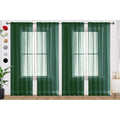 Foliage Green Sheer Curtains 4 Panels Rod Pocket Semi (Foliage Green / 52"W x 72"L (Pack of 4))