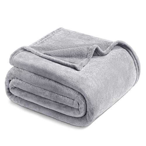 Soft Fleece Blanket Cal King Size for Bed (Light Grey / California King (120" x 120"))