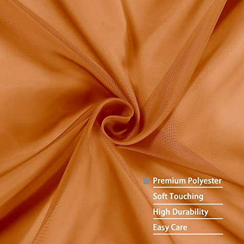 Sheer Orange Curtains (Orange / 42"W x 84"L (Pack of 2))