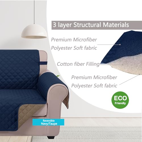 Reversible Oversized 28''Chair Covers (Navy/Taupe / 28''oversized Armchair)
