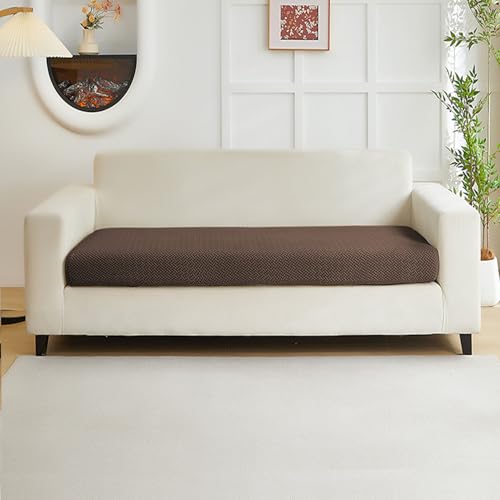 Couch Covers for 2 Cushion Sofa Pet Friendly Couch Cushion Covers Universal Sofa Covers Washable Stretch Slipcovers for Sectional Sofa (Texture Brown / Large Double Seat Cover)