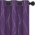 Living Room Curtains 45 Inches Long (Purple Grape/Wave Dots / 38"W x 45"L (Pack of 2))