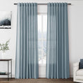 Light Blue Linen Curtains 84 Inch Length 2 Panels Set for Living Room Rod Pocket Back Tab Light Filtering Window Drapes for Bedroom Dining Room Protect Privacy Modern Farmhouse Decor 52x84 (52"W x 84"L (Pack of 2) / Light Blue)