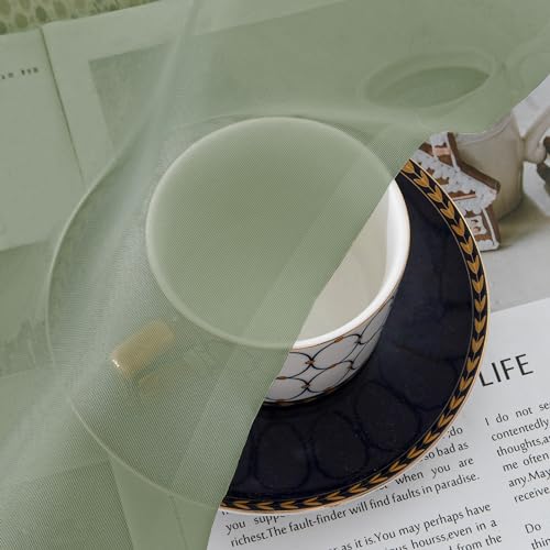Sheer Sage Green Valances for Windows 2 Pack (Sage Green / 42"W x 18"L (Pack of 2))
