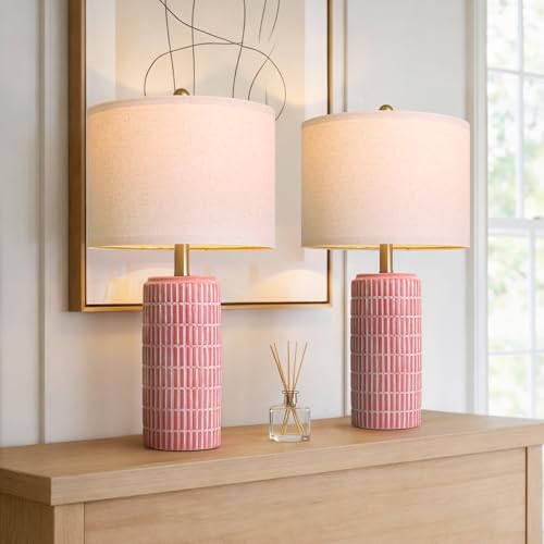 23" Ceramic Table Lamps for Living Room (23'' Medium - Matte Red)