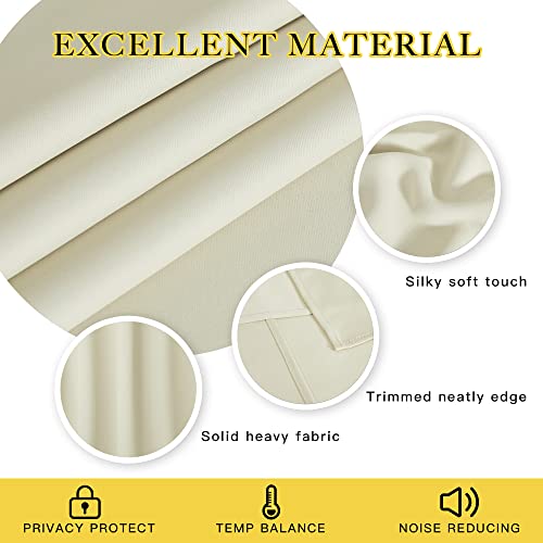Blackout Sliding Door Curtains for Bedroom (Beige / 100"W x 84"L (Pack of 1))