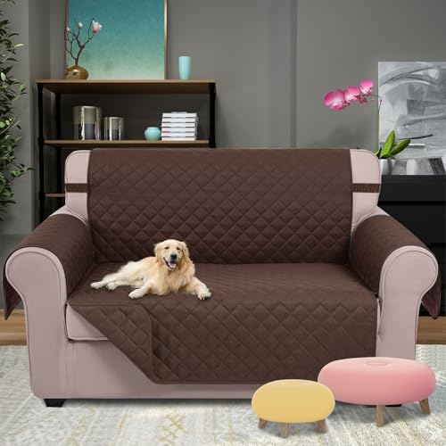 Loveseat Sofa Cover for 2 Cushion Couch (Chocolate/Chocolate / 45''loveseat-small)