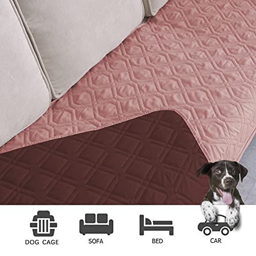 Waterproof Dog Bed Blankets Cover for Bed Couch Sofa Reversible (30x70 Inch (Pack of 1) / Pink+burgundy)