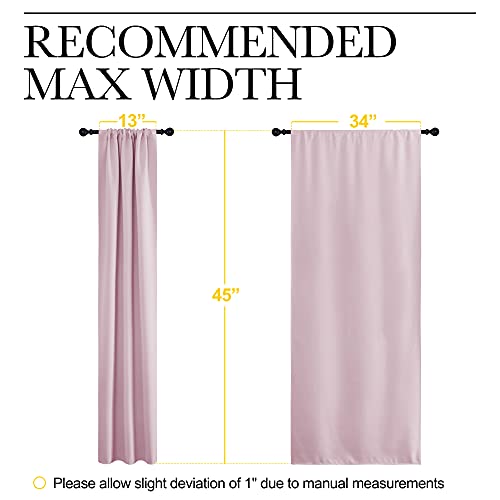 Kitchen Curtains Thermal Insulated Curtains & Drapes (Baby Pink / 34"W x 45"L (Pack of 2))